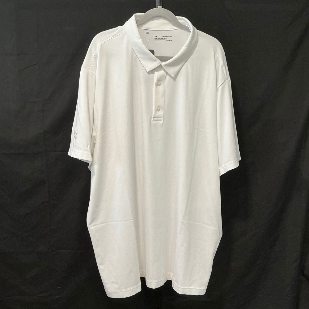 Under Armour Mens HeatGear Performance Polo Shirt White 4XL 1343091 NEW